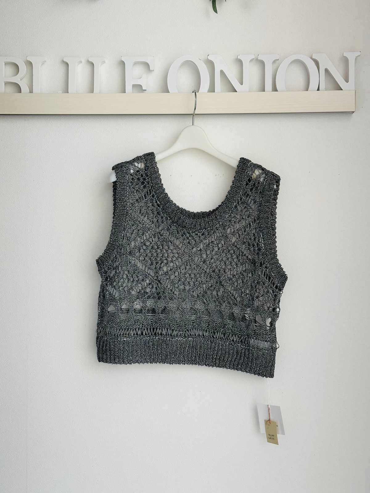 スカシ柄編みチビベスト 9451-059LA 2502ab | BlueOnionStore 