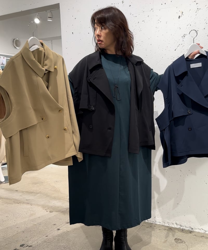 cen. myclozette トレンチベストコート ポンチョ