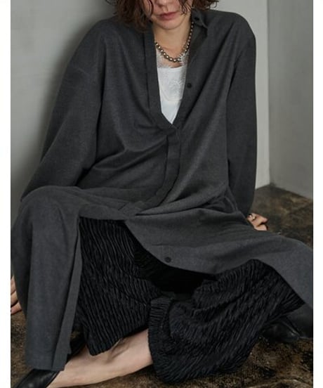 ★シニオン26秋ご予約★  コクーンシルエットロングシャツone-piece  5564 - 041 KK chignon  039-2608