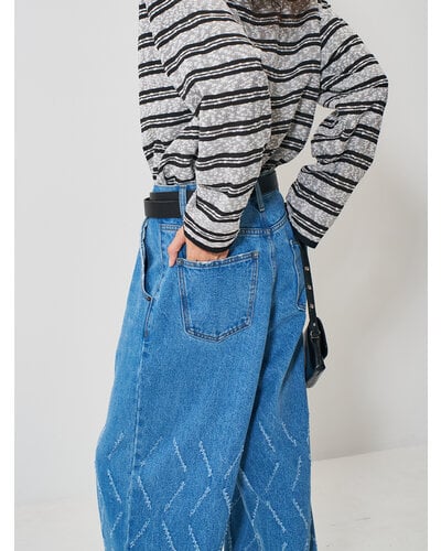 LASER CUT WIDE DENIM 【yenn イエン 25春ご予約】 Y261