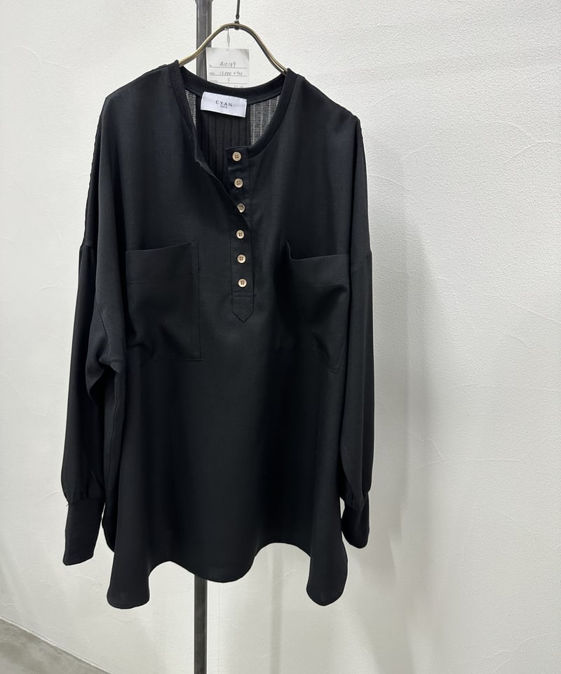 CYAN TOKYO ワッシャーヨークリブブラウス 