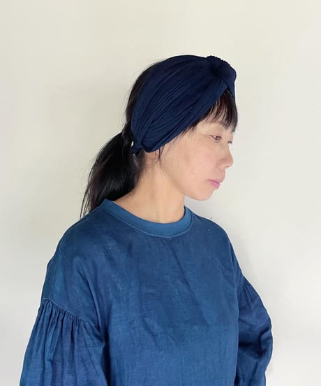 正藍染ツイストヘアバンド　2カラー