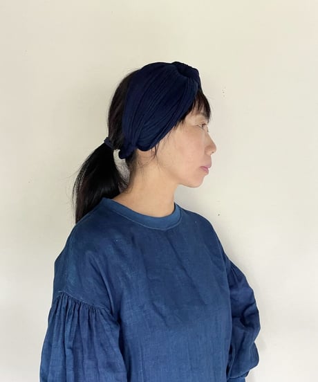 正藍染ツイストヘアバンド　2カラー