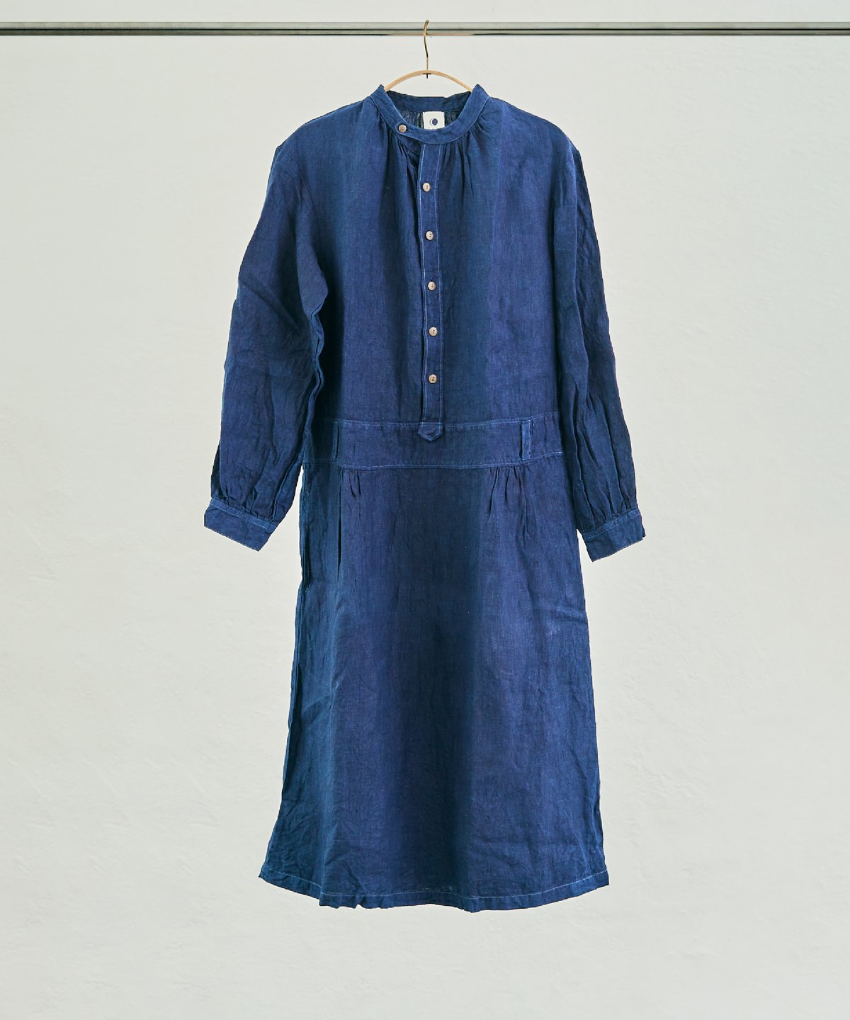 ピーです！！萌蘖hougetsu リネン藍染ワンピース　濃藍染め ノラふく・ワンピース | 萌蘖/hougetsu
