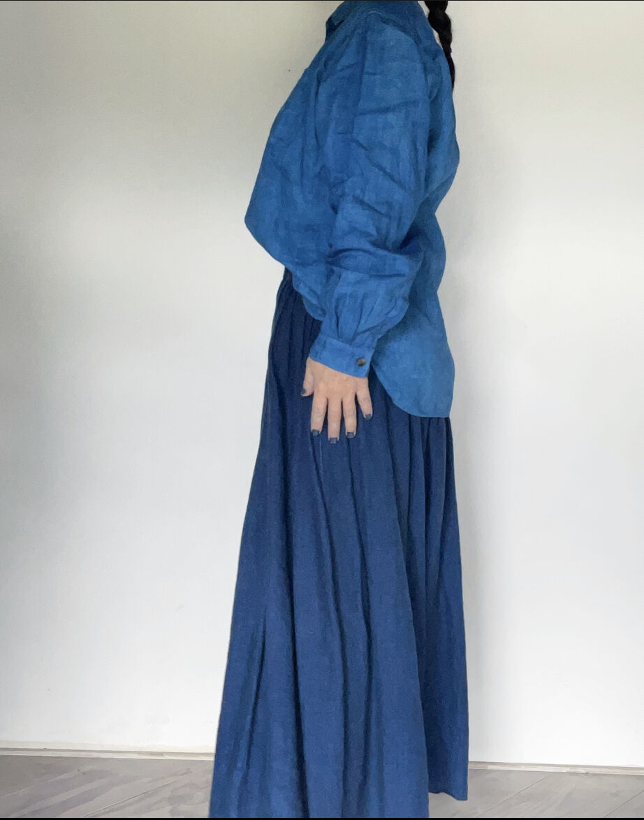 リネンシャツ 淡藍染 | 萌蘖/hougetsu