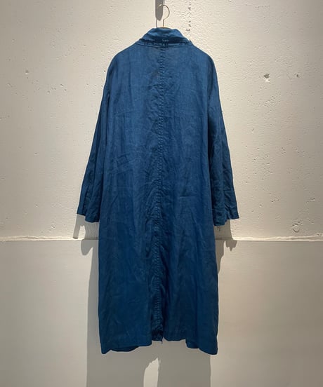リネンコート　淡藍染