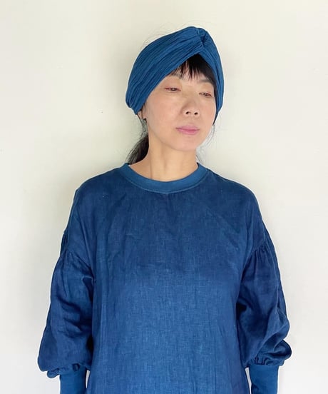 正藍染ツイストヘアバンド　2カラー