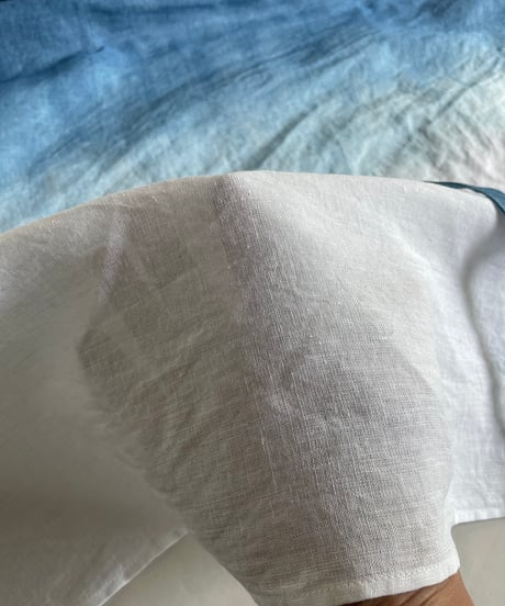 ヘンプ巻きロングスカート　白ぼかしグラデーション