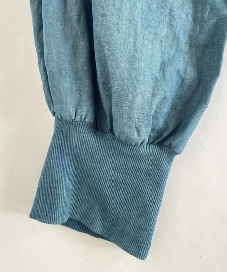 リネン裾リブパンツ　グラデーション