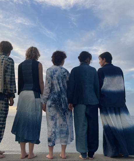 リネン裾リブパンツ　2トーン