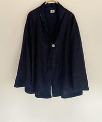 リネンガウンジャケット　濃藍染