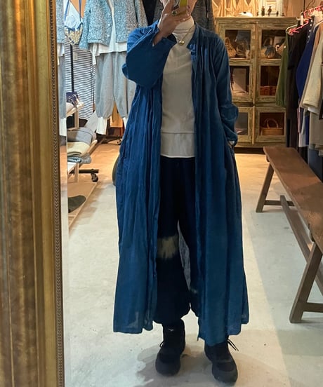 リネン裾リブパンツ　タイダイ染め