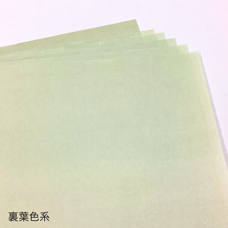 【色ばらつきあり】全懐紙　本鳥の子　染（緑系）1枚売り