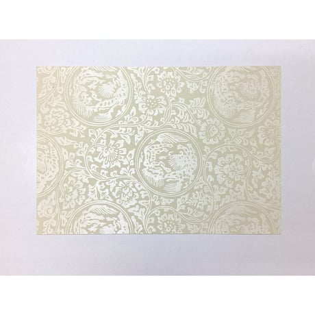 【在庫限り・良品】21.5×31㎝ 本鳥の子 染からかみ紋様（獅子丸紋様） １枚売り
