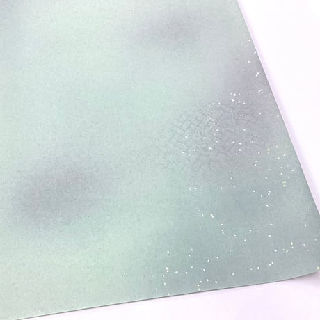 全懐紙 新鳥の子 薄具引 三色W上下隅ボカシ 新沙色打 金銀青金金砂子   1枚売り