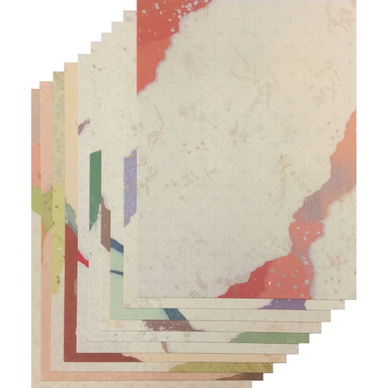 半懐紙 きりつぎ十色 50枚入(10柄各5枚） | かな料紙専門店 こきん