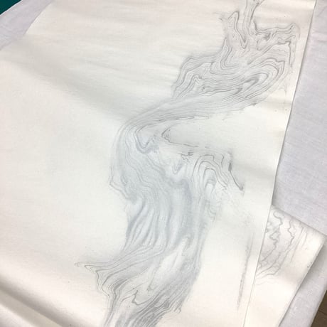 2尺×6尺　新No.24-6　白地墨流し色銀型打金銀砂子切箔　１枚売り