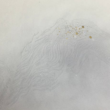 30×100㎝　新鳥の子　裾ぼかし墨流し紋様切箔砂子　1枚売り