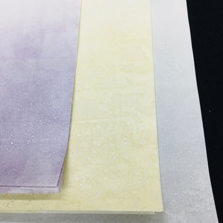 半切 手漉楮画箋　上下隅枡目銀加工　かすみボカシ　（一枚売り）
