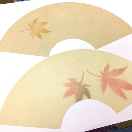 【限定】扇面 本鳥の子　紅葉紋様全体砂子　大2枚組