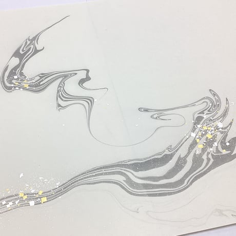 【一点限り】こきん製 全懐紙 本鳥の子 墨流し紋様切箔砂子（No.2）