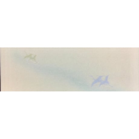 30×90㎝ 赤麻紙　鶴紋様ぼかし砂子（ブルー）　1枚売り