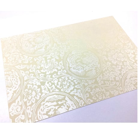 【在庫限り・良品】21.5×31㎝ 本鳥の子 染からかみ紋様（獅子丸紋様） １枚売り