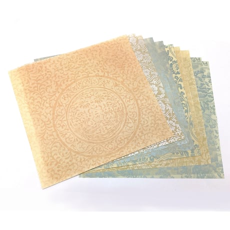 【数量限定・特価】24.5×26㎝ 本鳥の子 染からかみ紋様（紋様とりまぜ） 10枚入