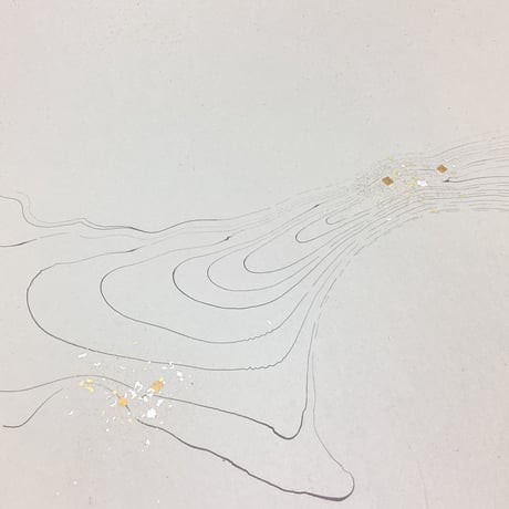 【一点限り】こきん製 全懐紙 本鳥の子 墨流し紋様切箔砂子（No.4）