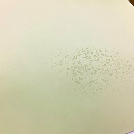 全懐紙 新鳥の子 薄い具引 三色特殊上下隅ボカシ 新沙色型打金銀砂子ローラー  1枚売り
