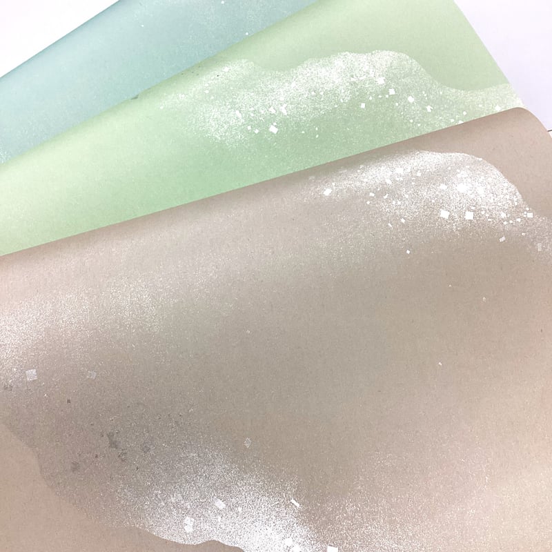 全懐紙 楮紙（M)薄具引 天の川風銀中小切箔砂子 1枚売り | かな料紙