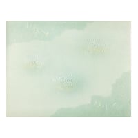 【ラスト1枚】全懐紙　雁皮　薄具引上下隅ぼかし 波柄金銀砂絵風（水緑）　1枚売り
