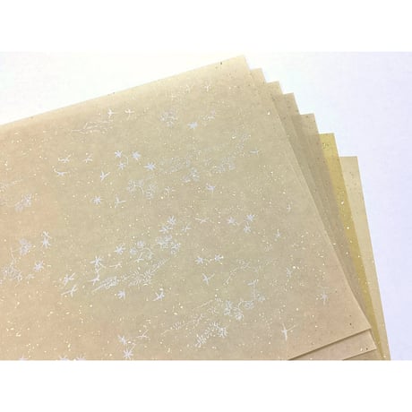 【箔焼けあり】清書用 三十六人集紋様 染全体砂子 銀パールどり (22×33㎝）  1枚売り
