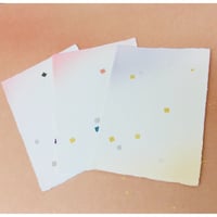 こきん特製　耳付き鳥の子はがき　二色ぼかし切箔　３枚入