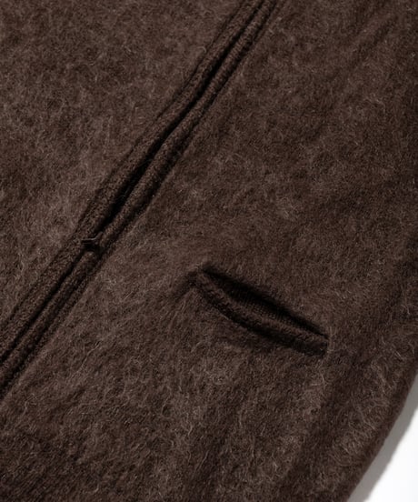 CREWNECK ZIP-UP MOHAIR CARDIGAN