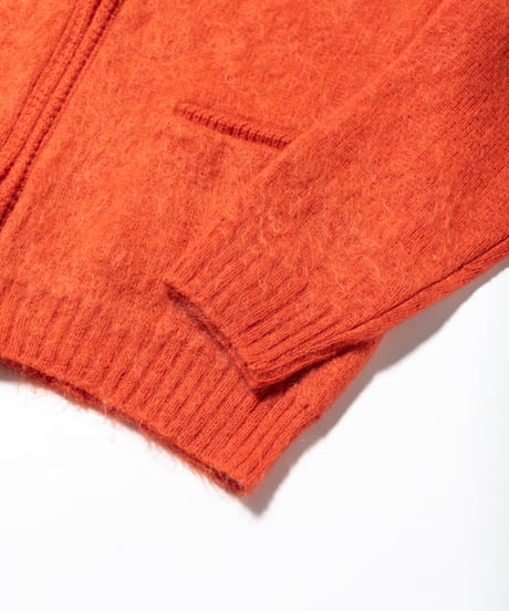 CREWNECK ZIP-UP MOHAIR CARDIGAN