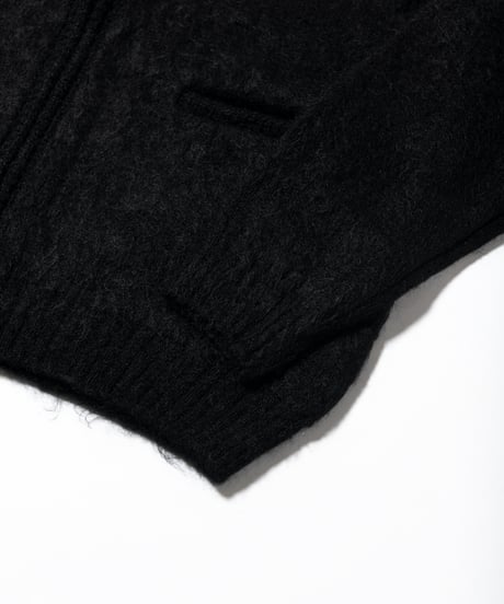 CREWNECK ZIP-UP MOHAIR CARDIGAN