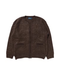 CREWNECK ZIP-UP MOHAIR CARDIGAN
