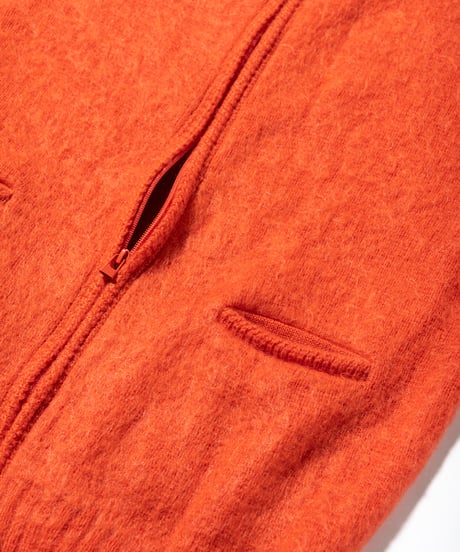 CREWNECK ZIP-UP MOHAIR CARDIGAN