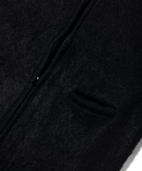 CREWNECK ZIP-UP MOHAIR CARDIGAN