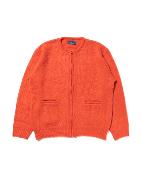 CREWNECK ZIP-UP MOHAIR CARDIGAN