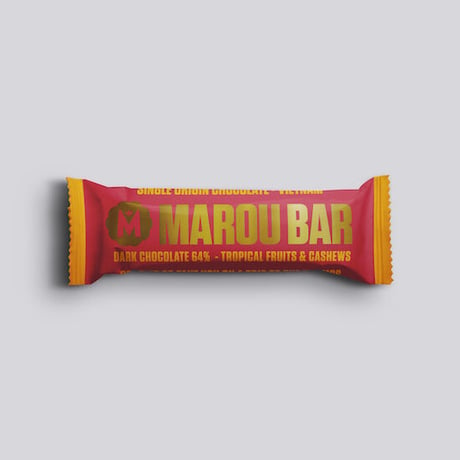 【MAROU】MAROU BAR ダークチョコレート64%・トロピカルフルーツ＆カシュー