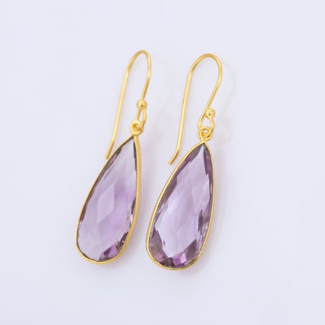 chandelier amethyst checkered cutピアス