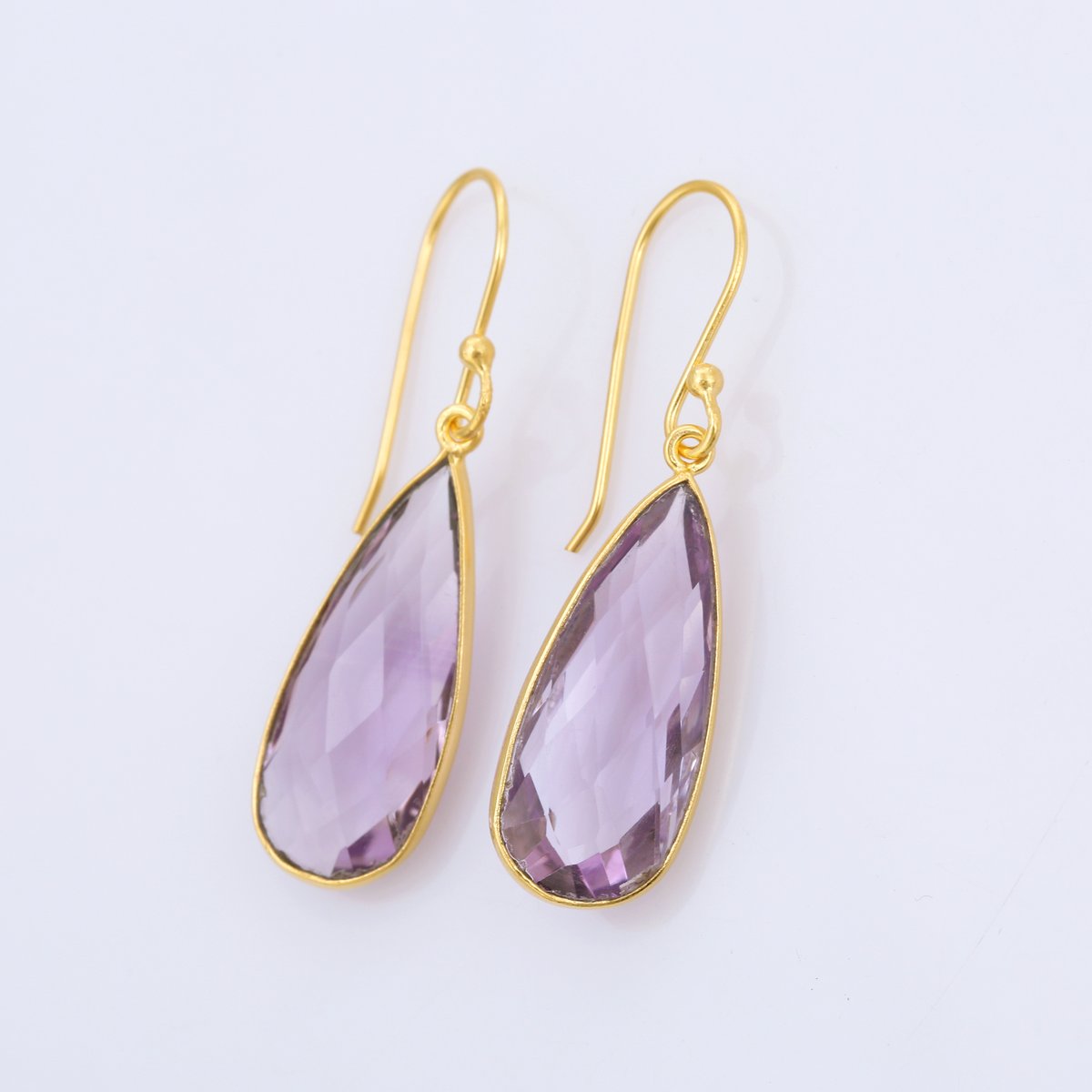 ピアス　No.4299 chandelier amethyst checkered cutピアス | MASTANI