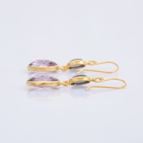 kyanite with amethystピアス