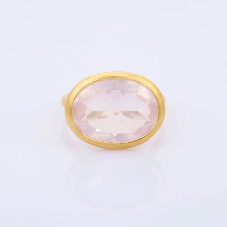 large oval shape rose quartzリング