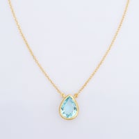 pear shape sky blue topazネックレス