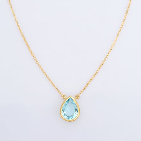pear shape sky blue topazネックレス