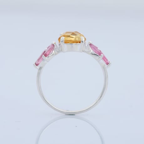 silver citrine tourmalineリング