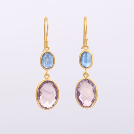 kyanite with amethystピアス